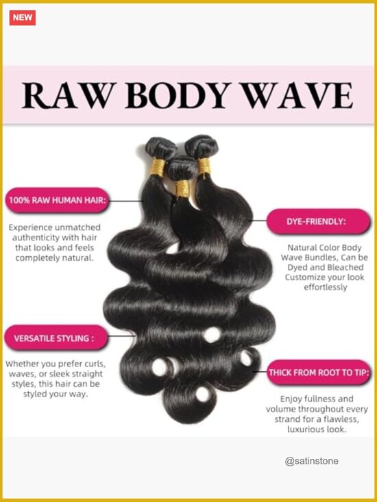 12A 100% Unprocessed Brazilian Virgin Human Hair Body Wave Bundles 18 20 22